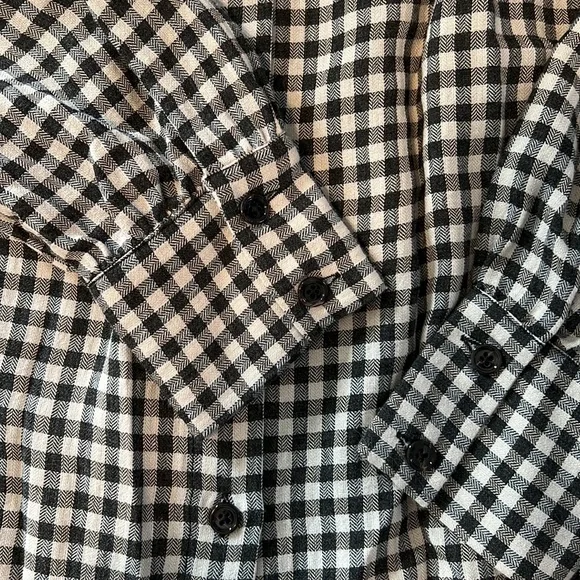 Zara Brown & oatmeal plaid button down - Picture 3 of 4